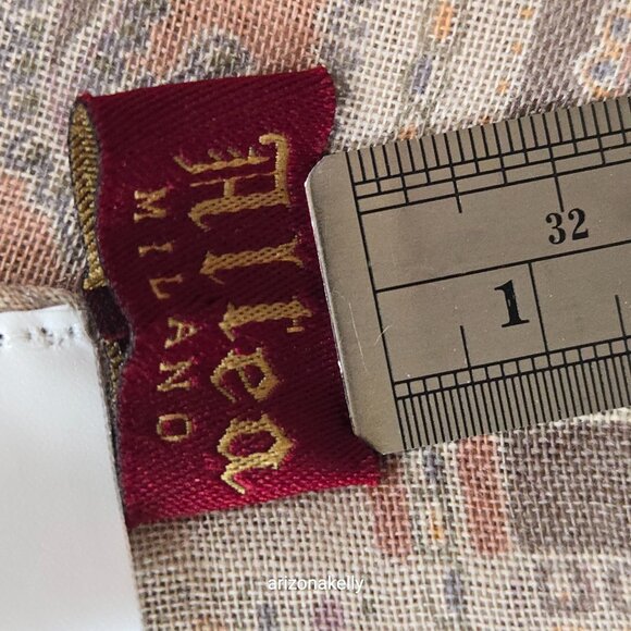 NWOT Altea Wool & Silk Large Square Scarf Muted Grey and Pink Hand-Stitched Hem - Picture 8 of 16